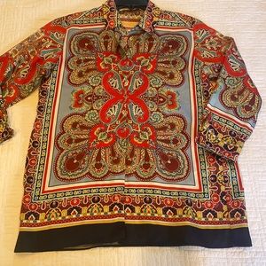 LIKE NEW ZARA oriental button down top
